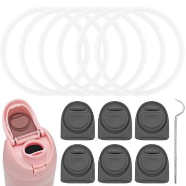 Imagem de TQONEP 4 peças de rolha de substituição e 4 peças de anel de vedação de garrafa para Owala Freesip 473 g 538 g 680 g 947 g 1,134 g, acessórios de silicone para tampa de garrafa de água livre de BPA