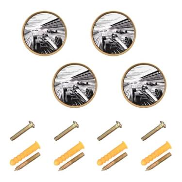 Imagem de Pacote com 4 puxadores rústicos para armários de cozinha pretos com parafuso, ferragens para casa, escritório, cozinha, banheiro