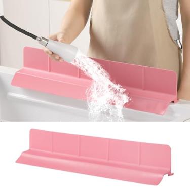 Imagem de Protetor contra respingos de pia ultra silicone de 58,4 cm lançado em 2025/dezembro, protetor de respingos de água com drenagem automática para pia de cozinha, banheiro e ilha, com alta proteção