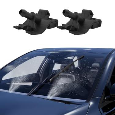 Imagem de PACLVIO 2 peças de bocais de lavagem de para-brisa dianteiro, kit de jato de spray de lavadora, 85381-12300 kit de bocal de lavagem de para-brisa, acessórios de carro, lavadora de jato de limpador de