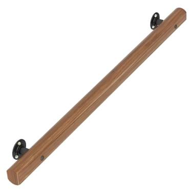 Imagem de Corrimão De Escada Com Suporte De Metal Resistente, Corrimão De Escada Interno De Madeira, Corrimão De Escada Antiderrapante, Fácil De Instalar (Size : 1.2m/3.93ft)