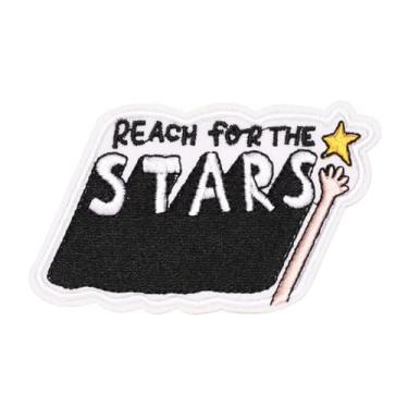 Imagem de Ruoming 1 PÇ Emblema bordado de frase com aplique de crachá de ferro na costura (6,5 x 9 cm)