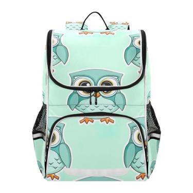 Imagem de Joisal Backpack for Girls Kids Students Large Back to School Bag Personalized Mermaid Book Bags for Elementary School Boys Backpacks Cool Cute Cartoon Owls Turquoise