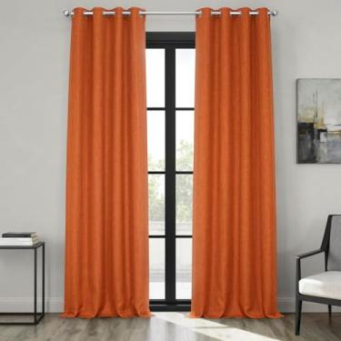 Imagem de HPD Half Price Drapes BOCH-LN185-GR Cortinas de escurecimento de ambientes com ilhós para sala de estar e quarto (1 painel), 50 x 108, laranja deserto
