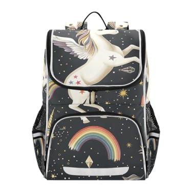 Imagem de Joisal White Unicorns Black Boys Backpacks Cartoon Elementary Ages 6-12 Back to School Bag Personalized Children Large Kids Backpack Girls Strawberry Book Bags
