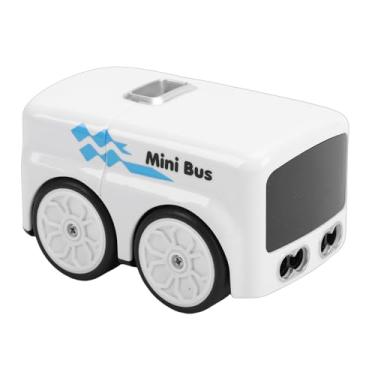 Imagem de Diydeg Mini ônibus RC, brinquedo com sensor infravermelho, música e luzes LED, ABS 300mAh, 4 modos interativos inteligentes, controle por gestos, segue linhas para crianças (Branco)