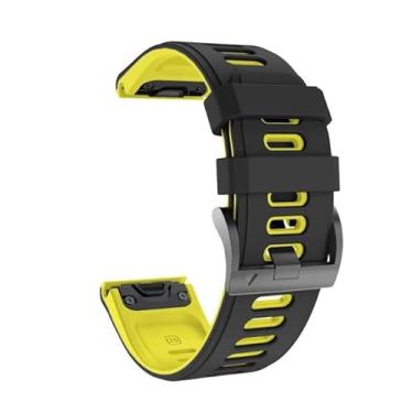 Imagem de AMSOH Pulseira de relógio de 26/22/20 mm para Garmin Fenix 6 6S 6X Pro 5 5X 5S Plus 3HR 935 Tactix Delta MK1 Pulseira de silicone de ajuste fácil (H,26 mm Descent Mk1 MK2)
