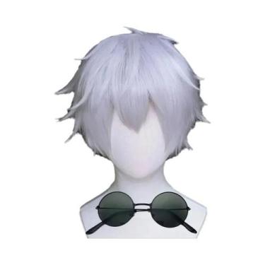 Imagem de Peruca Sintética Curta Gojo Satoru Resistente Ao Calor Para Cosplay De
