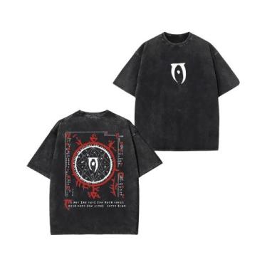 Imagem de Camiseta Oversized Vintage De Algodão Com Estampa De Jogo Lavada Para 