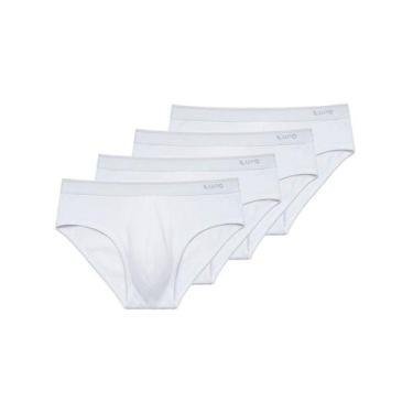 Imagem de Kit com 4 Cuecas Slip Lupo 485-003, Branco, P
