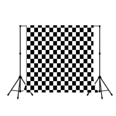 Imagem de Pano de fundo fotográfico LYLYCTY Checkers preto e branco 5 x 5 pés