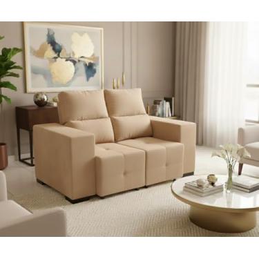 Imagem de Sofá Retrátil Reclinável 2 Lugares 140 CM Cancun em Veludo Pavia Diversas Cores Sala Estar Elegante - AV (AREIA)
