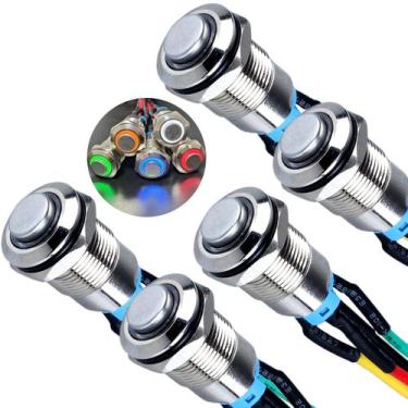 Imagem de Interruptor com botão de pressão DMWD 12 mm Metal 12 V-24 V 1NO liga/d