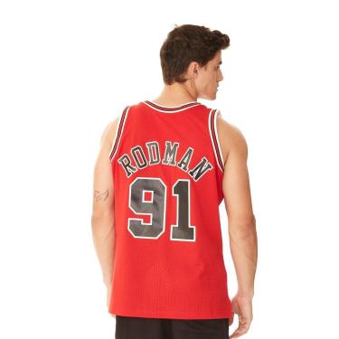 Imagem de Regata Mitchell & Ness Jersey Swingman Road Jersey Chicago Bulls Dennis Rodman Masculin...