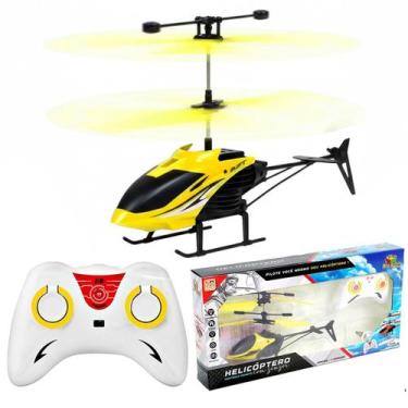 Imagem de Mini Helicóptero De Controle Remoto Voador Emite Luzes LED Recarregáve