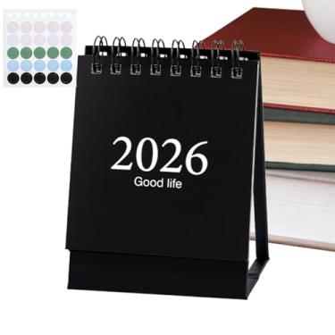 Imagem de Calendário pequeno para mesa | material escolar de janeiro de 2026 a julho de 2027 | Calendário em pé, para casa, local de trabalho, biblioteca, balcão, sala de reuniões