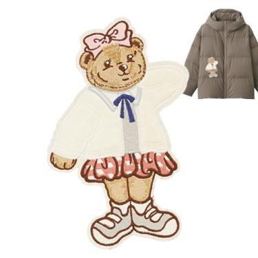 Imagem de Remendos de bordado para roupas, apliques de urso pequeno para chapéu, bordado de urso decorativo para crianças, aplique costurado para roupas