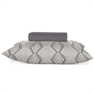 Imagem de Jogo Roupa de Cama Simples 2-3 Peças 100% Algodão Crystal Teka (Zag, Casal)