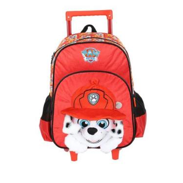 Imagem de Mochila de Rodinhas Sem Alça Luxcel Patrulha Canina Vermelho, Vermelho