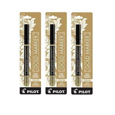 Imagem de Marcador Permanente Pilot Gold, Extra Fino, Kit com 3 Unidades