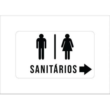 Imagem de Placa Sanitários Masculino e Feminino - Realaser Store, Branco