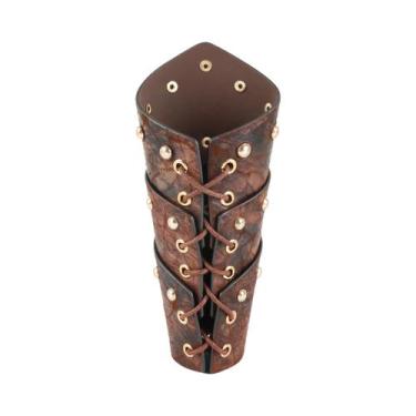 Imagem de Bracelete De Couro De Guerreiro Viking Medieval, Armadura De Braço Ste