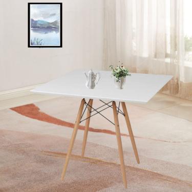 Imagem de Mesa de Jantar Quadrada Eiffel  Mozaic 80cm MDF TX Branco