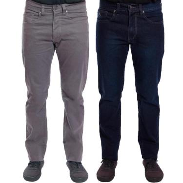 Imagem de Kit 2 Calças Jeans R7Jeans Masculina Modelo Tradicional Cintura Média-Masculino