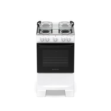 Imagem de Fogão Atlas Coliseum 4 Bocas Plus Pés Altos Queimadores Limpa Fácil Branco