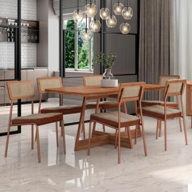 Imagem de Sala de Jantar Carraro Mesa Retangular Átria com 6 Cadeiras Lux, Freij