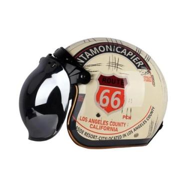 Imagem de Capacete De Motocicleta Vintage 3/4 Aberto Para Homens E Mulheres, Clá