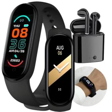 Imagem de Fone Bluetooth Touch TWS + Smartwach M8 Sport Fit, Preto