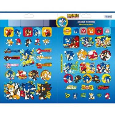 Imagem de Cartela de Adesivos Decorativos Tilibra Duplo Sonic com Adesivo Duplo 