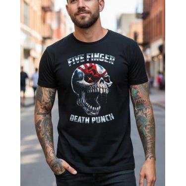 Imagem de Camiseta Banda Five Finger Death Punch Caveira Masculina - NoBrand, Pr