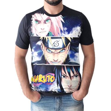Imagem de Camiseta Naruto Sakura Sasuke Camisa Masculina Infantil Animes