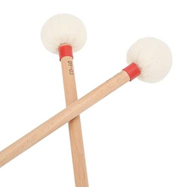 Imagem de 2 peças malhos de tambor baquetas de feltro varas de bordo malhos de madeira varas de percussão para bumbos tímpanos tarolas (vermelho)