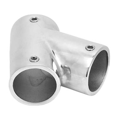 Imagem de Conector de tubo de barco, encaixe de corrimão de barcos duráveis ​​de aço inoxidável 60 ° 316 de 3 vias para marinha para navio(direito, Φ22 mm (7/8 "))