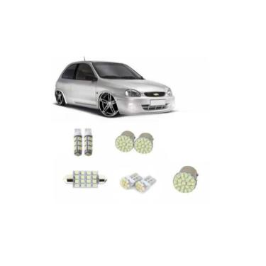 Imagem de Kit Lâmpada Led Corsa Wind Classic Luz Pingo Teto Placa Ré
