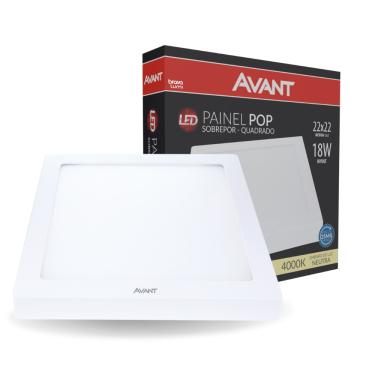Imagem de Painel de Led Avant Quadrado Sobrepor 18W Bivolt 4000K Neutro Suave