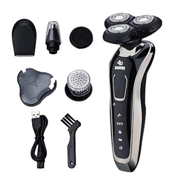 Imagem de lifcasual Barbeador elétrico Navalha de barbear recarregável multifuncional e lavável navalha flutuante de três lâminas