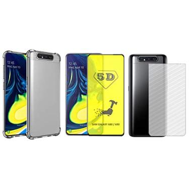 Imagem de Capinha + Pelicula Gel 5D + Traseira Hrebos Compatível com Celular Samsung A80