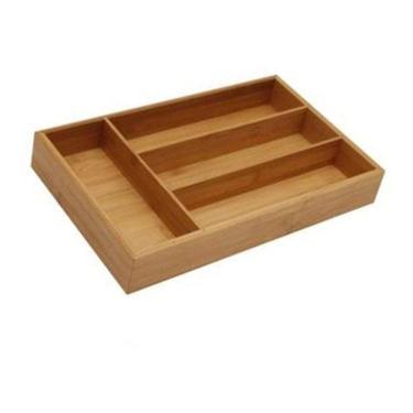 Imagem de Porta Talher Em Bambu Organizador De Gavetas