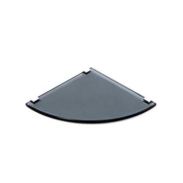 Imagem de Porta Shampoo de Canto Curvo em Vidro Fumê Lapidado - Aquabox - 20cmx20cmx8mm