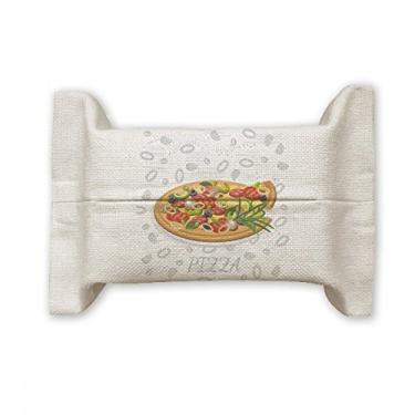 Imagem de Onion Pizza Italy Tomate Foods Suporte de capa de papel para lenços faciais Saco de linho de algodão
