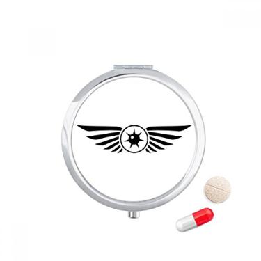 Imagem de Caixa de comprimidos preta com padrão de decoração Vector Eye, caixa de armazenamento de remédios