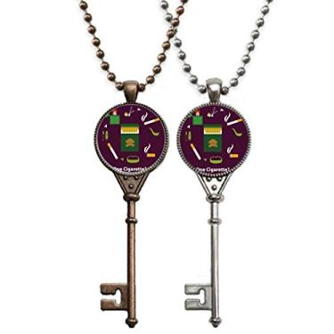 Imagem de OFFbb-USA Logotipo mais do que uma chave de cigarro, colar com pingente, joia para decoração de casal