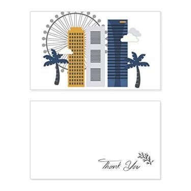 Imagem de Cartão de agradecimento Cingapura Flyer and Buildings Papel de aniversário saudações casamento agradecimento