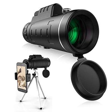 Imagem de Telescópio monocular zoom 40X60 Telescópio de bolso de visão clara com suporte para telefone inteligente para camping Binóculos para eventos esportivos Concertos Observação de pássaros