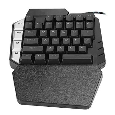 Imagem de Portátil mini 38 teclas de mão única teclado de jogo mecânico com fio usb led luz teclado para computador de mesa notebook notebook small gift