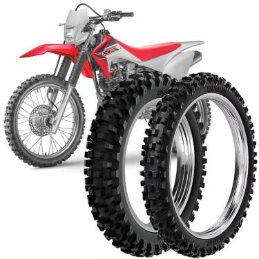 Imagem de 2 Pneu Moto Crf 230f 100/100-18 59m 80/100-21 51m Rw33